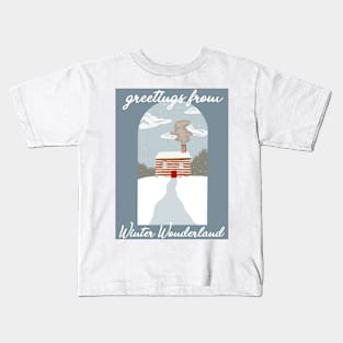 Winter Wonderland Art Deco Kids T-Shirt